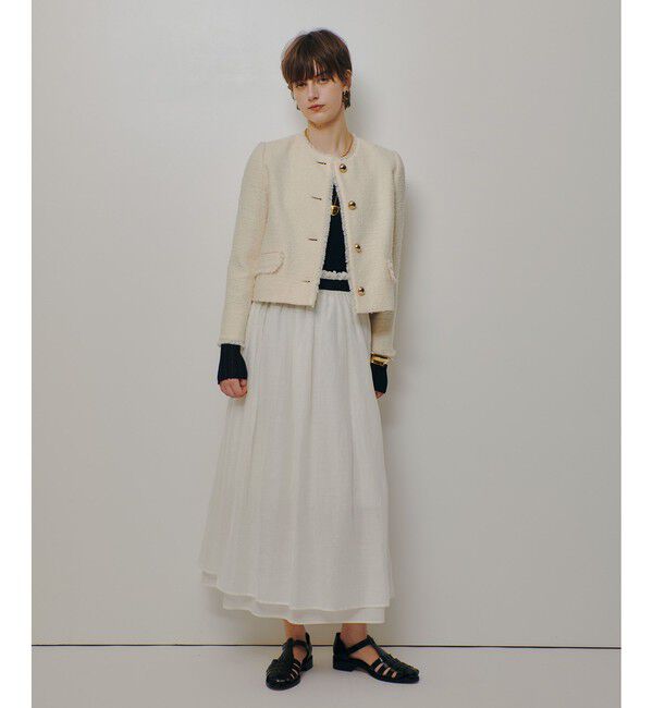 allureville「ツイードノーカラージャケット」|ノーカラージャケット|