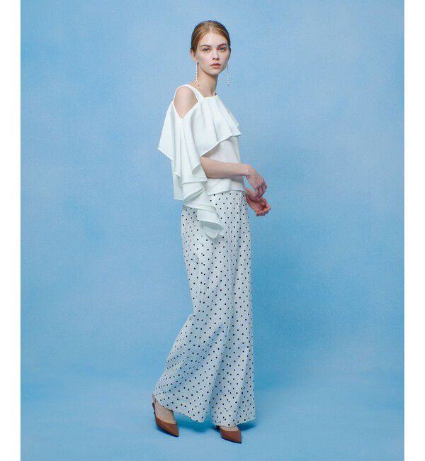 LOULOU WILLOUGHBY「【LOULOU WILLOUGHBY】アシメフリルオフショルブラウス」|シャツ・ブラウス|