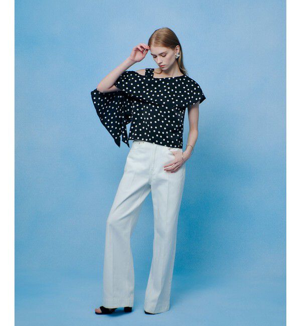 LOULOU WILLOUGHBY「【LOULOU WILLOUGHBY】アシメフリルオフショルブラウス」|シャツ・ブラウス|