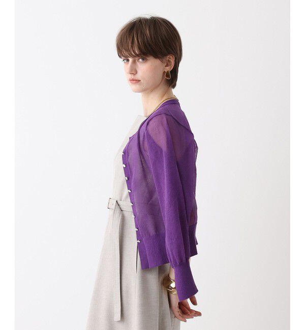 allureville「シアーラミスキッパーカーディガン」|ニット・セーター|