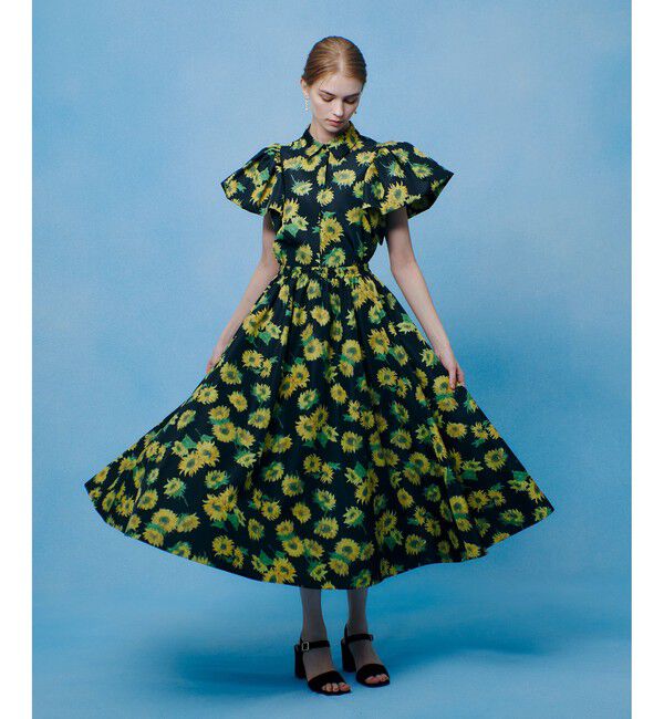 LOULOU WILLOUGHBY「WEB 一部店舗限定【LOULOU WILLOUGHBY】サンフラワープリントギャザースカート」|スカート|