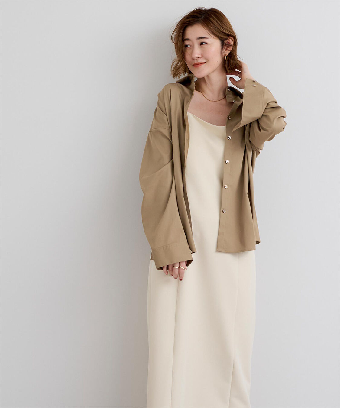 ur's「サテンライクオーバーシャツ」|シャツ・ブラウス|