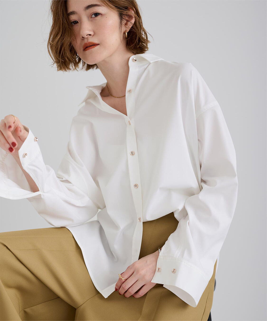 ur's「サテンライクオーバーシャツ」|シャツ・ブラウス|ホワイト