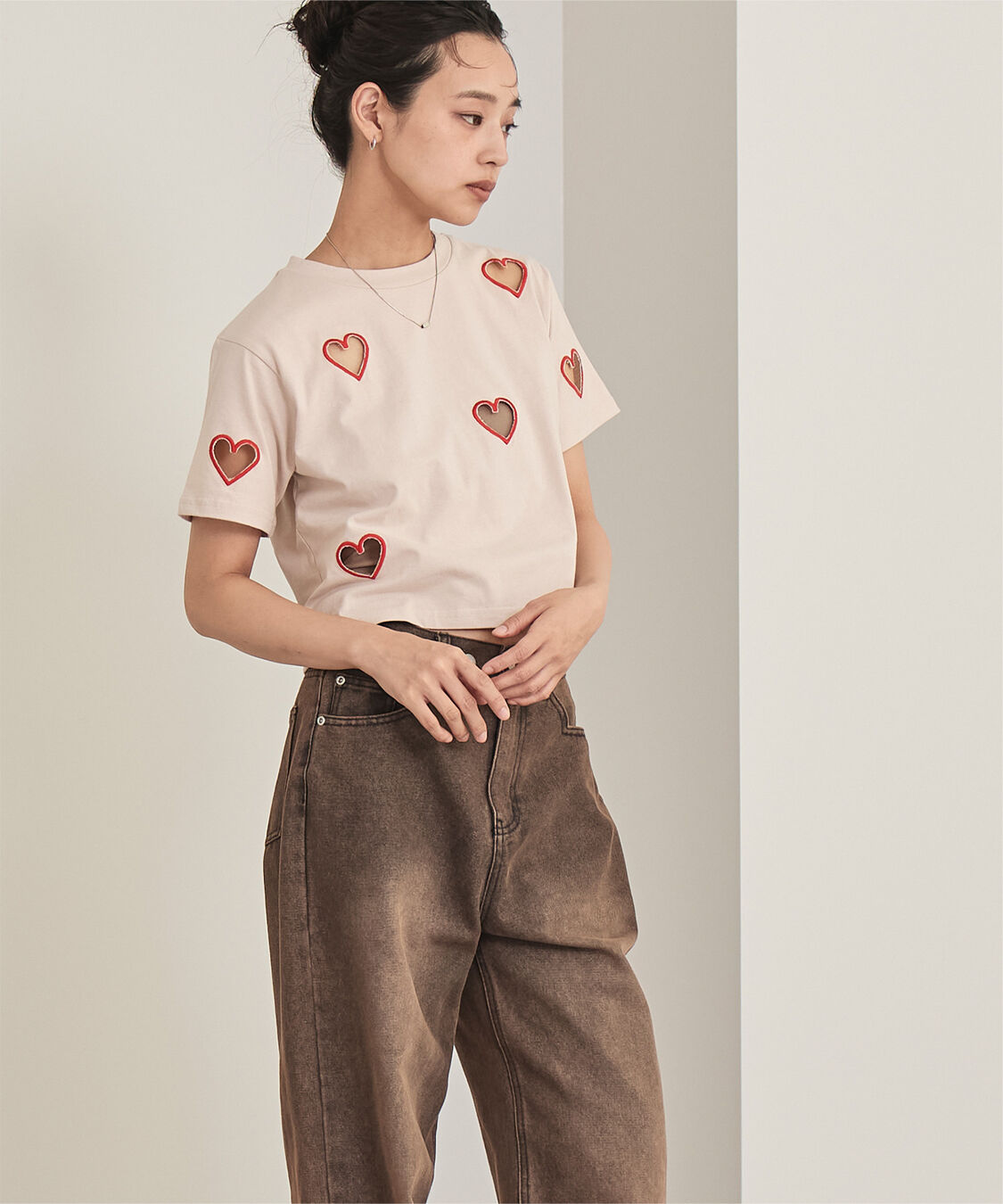 miette「ハートカットTシャツ」|Tシャツ・カットソー|