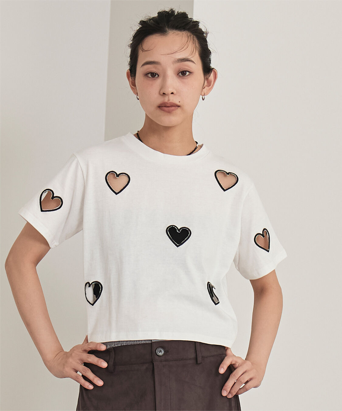 miette「ハートカットTシャツ」|Tシャツ・カットソー|オフホワイト