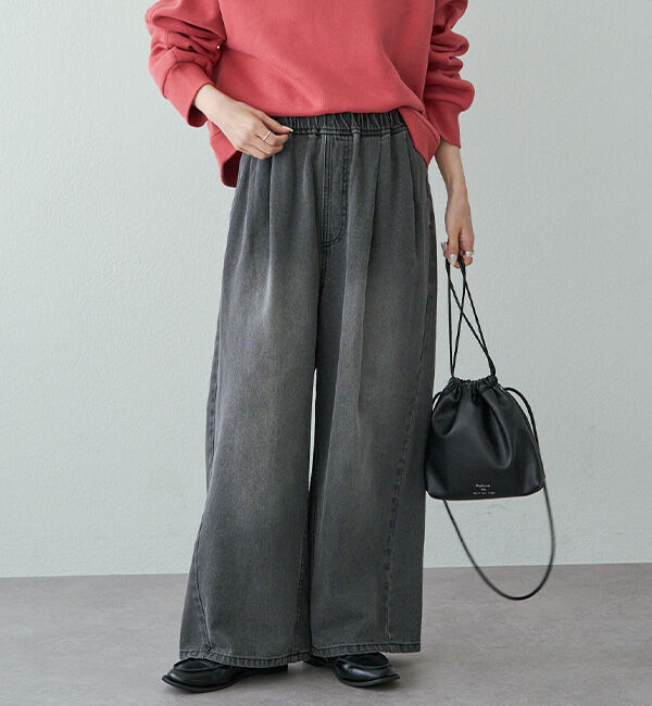  「ヴィンテージライクデニムイージーパンツ」|その他|グレー