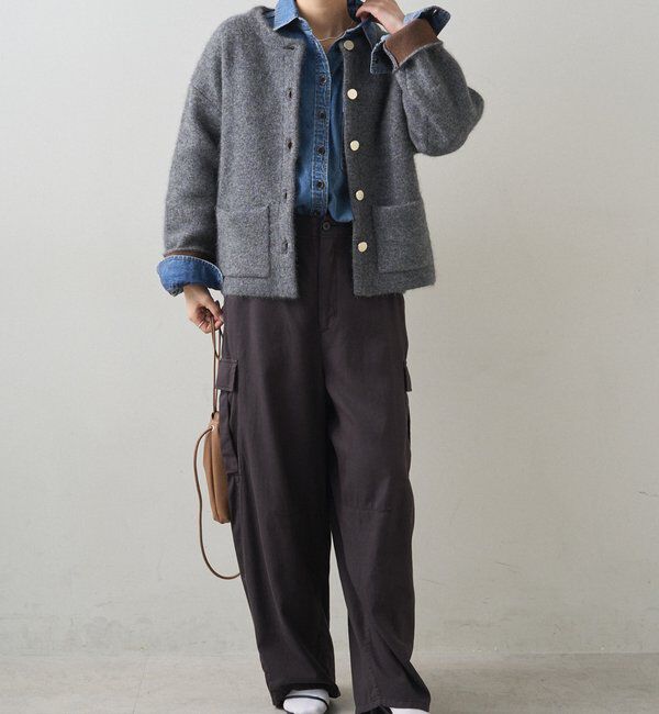  「Wフェイスニットノーカラージャケット」|テーラードジャケット|