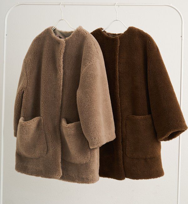  「リサイクルボアノーカラーコート」|ノーカラーコート|