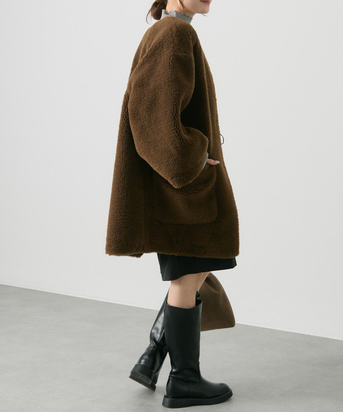  「リサイクルボアノーカラーコート」|ノーカラーコート|