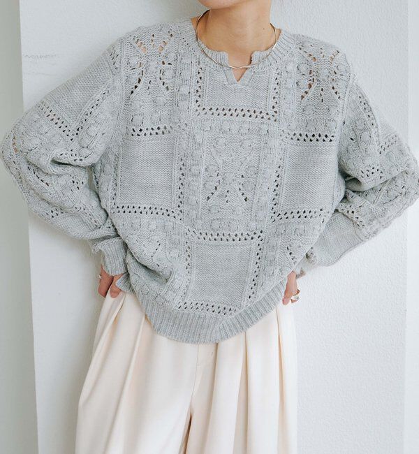  「ポップコーン編み2WAYニット」|ニット・セーター|オートミール