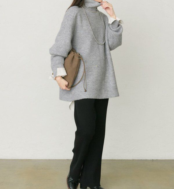  「ネップハイネックニットプルオーバー」|キャミソール|