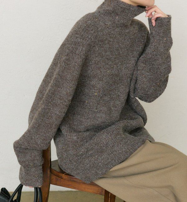  「ネップハイネックニットプルオーバー」|キャミソール|ダークブラウン