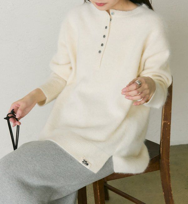  「【25th】FOX混ヘンリーネックニット」|ニット・セーター|