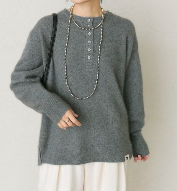  「【25th】FOX混ヘンリーネックニット」|ニット・セーター|