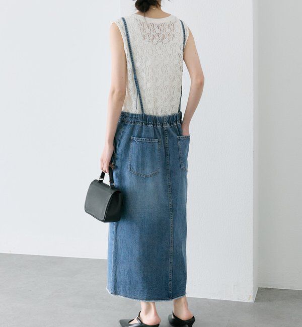  「ストレッチレースノースリーブTシャツ」|キャミソール|