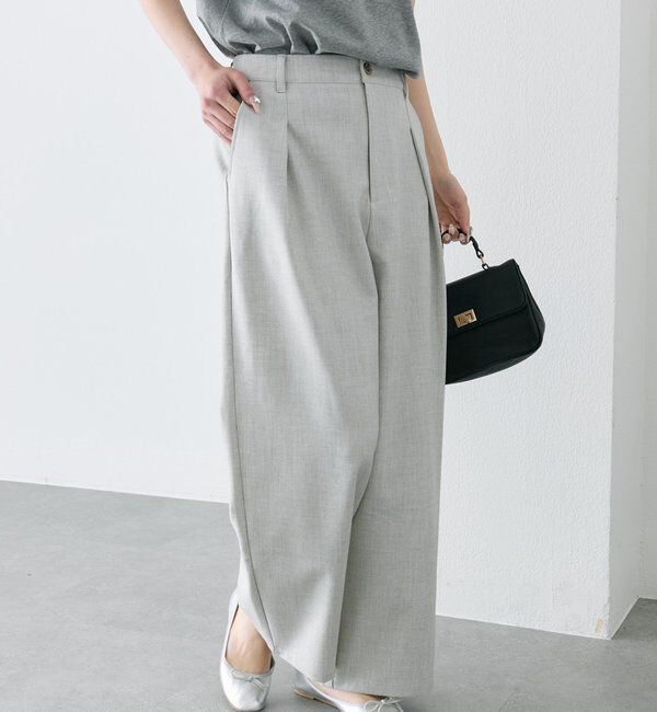  「【接触冷感】ストレートシルエットスラックスパンツ」|スラックス|