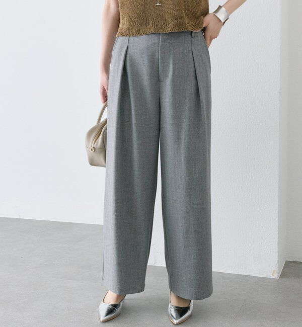  「【接触冷感】ストレートシルエットスラックスパンツ」|スラックス|