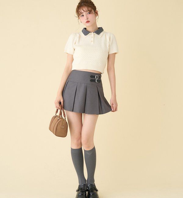  「サイドベルトプリーツスカート」|スカート|