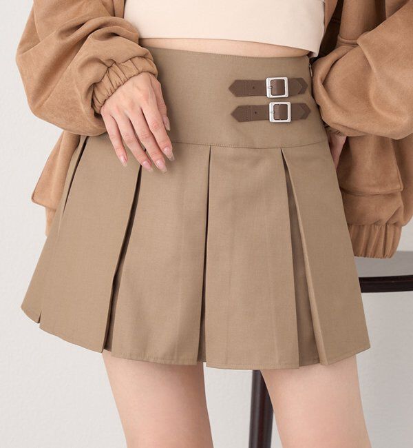  「サイドベルトプリーツスカート」|スカート|