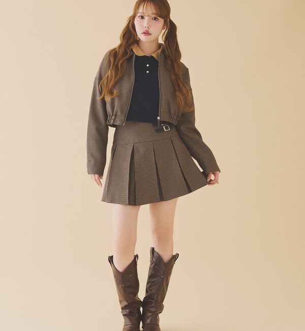  「サイドベルトプリーツスカート」|スカート|