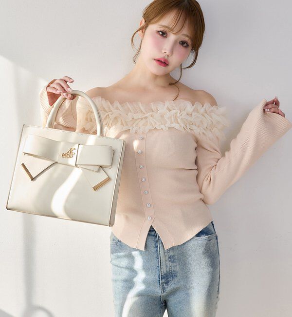  「【WEB限定】リボンモチーフトートバッグ／ショルダーにもなる」|ショルダー・メッセンジャー|