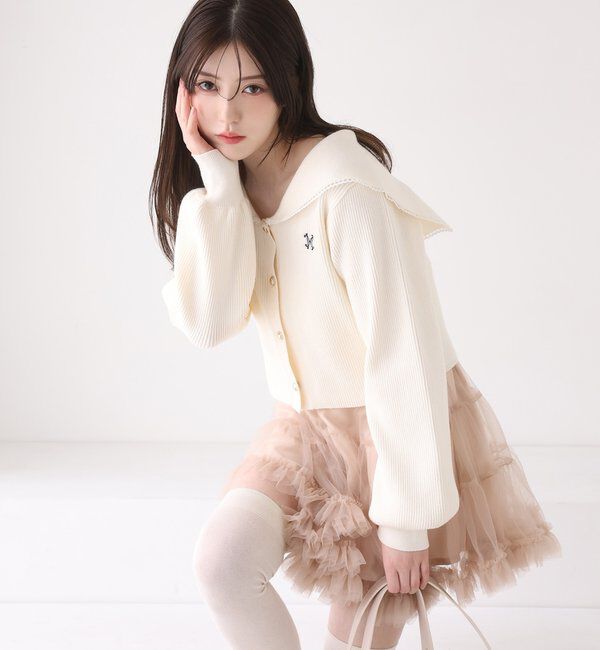  「ロゴ刺繍セーラーニット」|ニット・セーター|