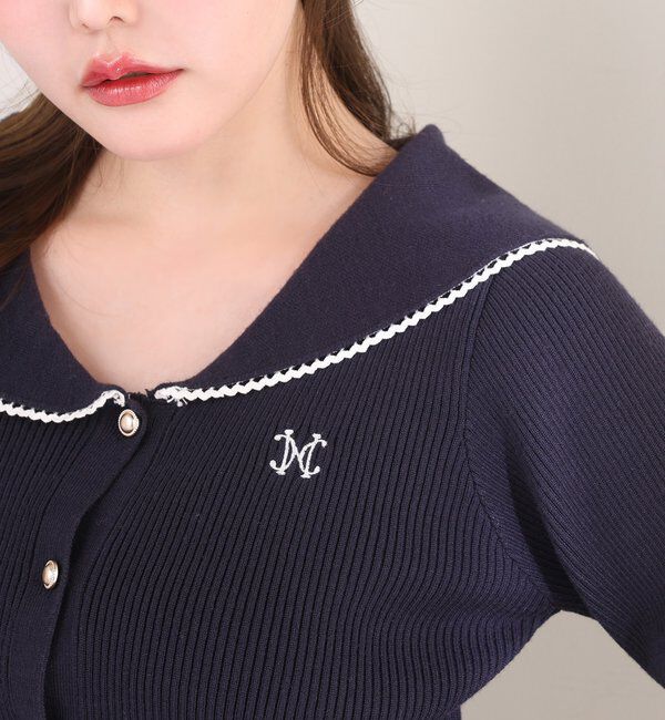  「ロゴ刺繍セーラーニット」|ニット・セーター|