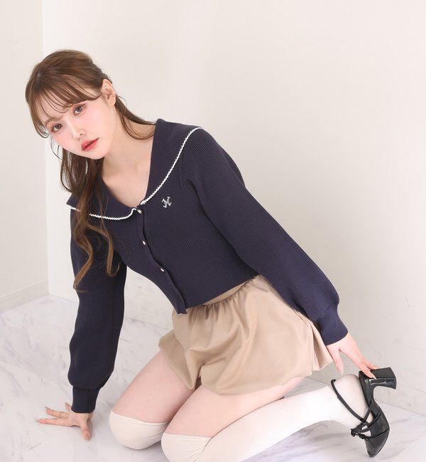  「ロゴ刺繍セーラーニット」|ニット・セーター|