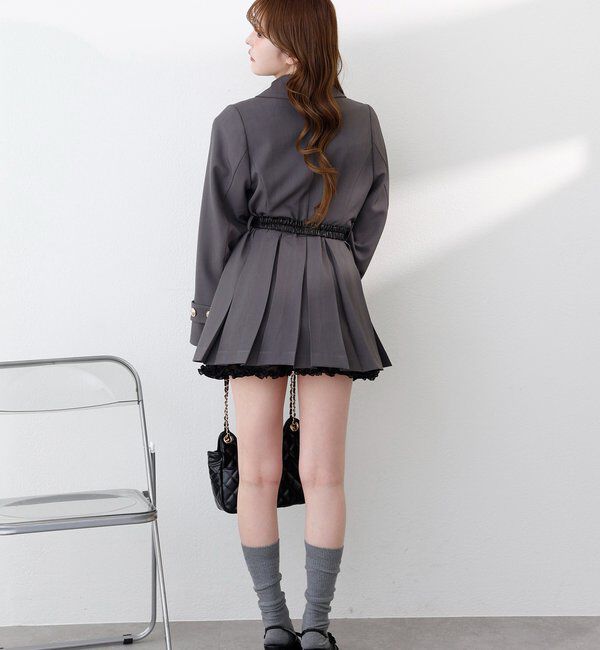  「【SMサイズ展開あり】ウエストベルトプリーツミニトレンチ」|その他|