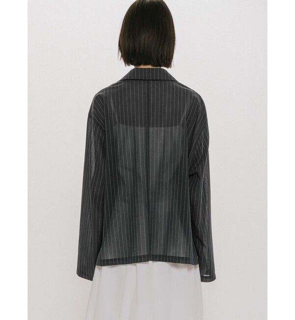 MIDIUMISOLID「MIDIUMISOLID for Ladies シアーテーラードシャツジャケット」|テーラードジャケット|