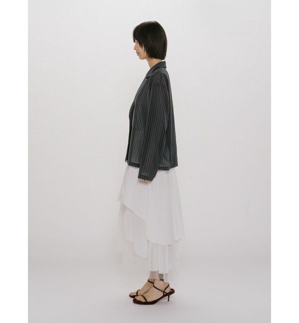 MIDIUMISOLID「MIDIUMISOLID for Ladies シアーテーラードシャツジャケット」|テーラードジャケット|