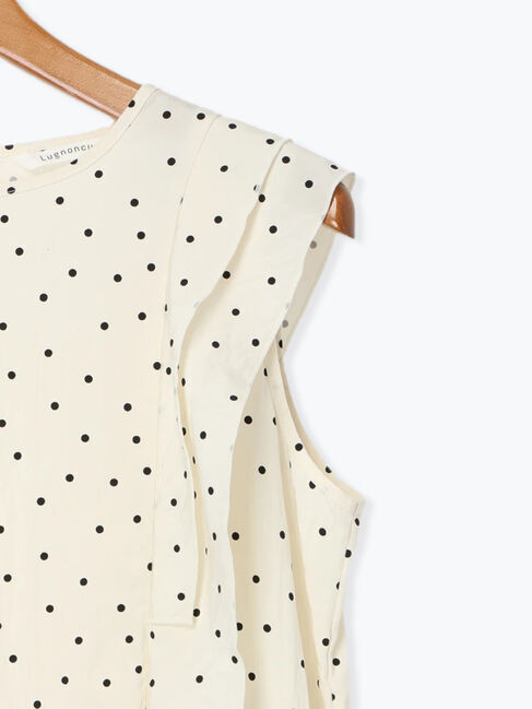 Lugnoncure「ドット柄バックリボンフリルブラウス」|シャツ・ブラウス|