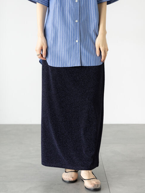 Lugnoncure「ラメナロースカート」|スカート|ネイビー