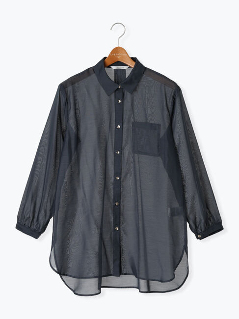 Lugnoncure「金釦レギュラーカラーシアーシャツ」|シャツ・ブラウス|