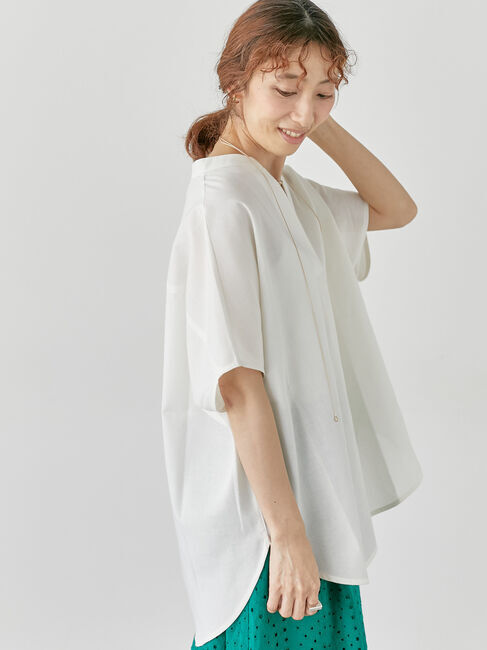 Lugnoncure「【イージーケア】ドルマンスキッパーブラウス」|シャツ・ブラウス|オフホワイト