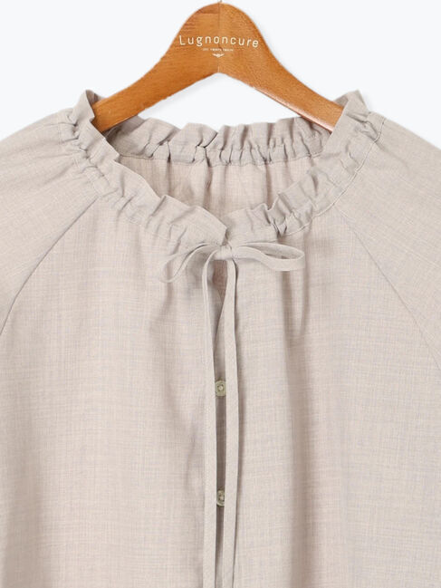 Lugnoncure「【接触冷感】麻調フリル衿ブラウス」|シャツ・ブラウス|