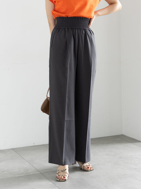 Te chichi「シャーリングワイドパンツ」|その他|グレー
