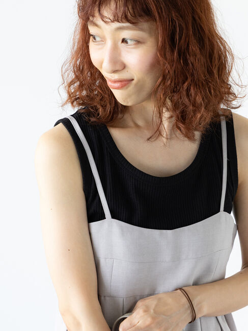 Lugnoncure「【抗菌防臭】リブクルーネックタンクトップ」|タンクトップ|ブラック