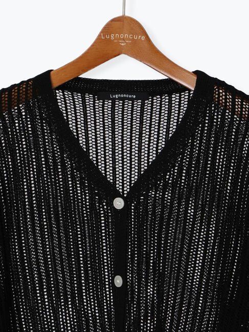 Lugnoncure「メッシュ編みVネックカーディガン」|カーディガン|