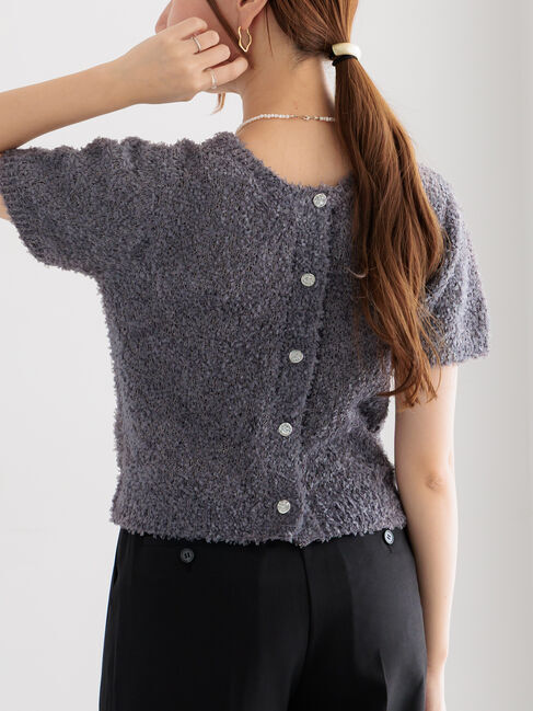 Te chichi「テープヤーン前後2WAY5分袖カーディガン」|カーディガン|グレー