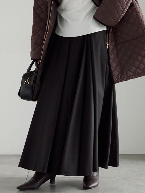 Te chichi「ボックスタックフレアスカート」|スカート|ブラック