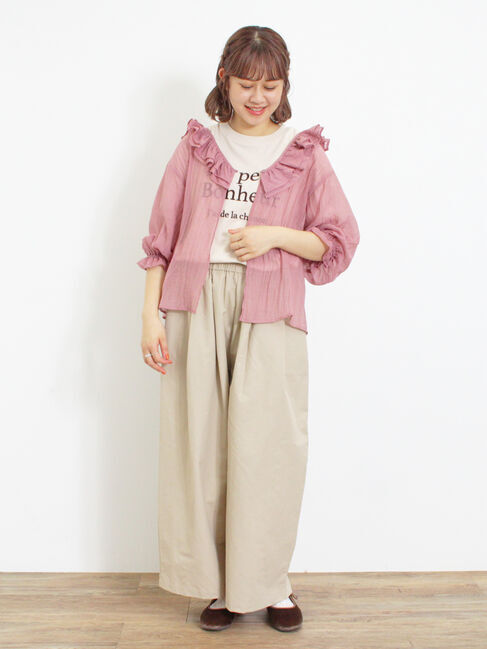 Samansa Mos2「ドローコードデザインワイドパンツ」|その他|