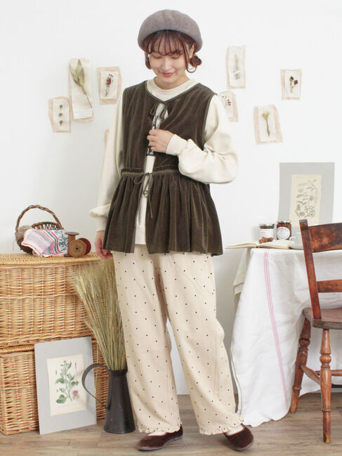 Samansa Mos2「透けベロア前後2WAYベスト」|ダウンベスト・ベスト|