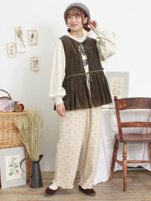 Samansa Mos2「透けベロア前後2WAYベスト」|ダウンベスト・ベスト|