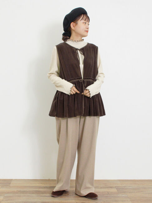 Samansa Mos2「透けベロア前後2WAYベスト」|ダウンベスト・ベスト|