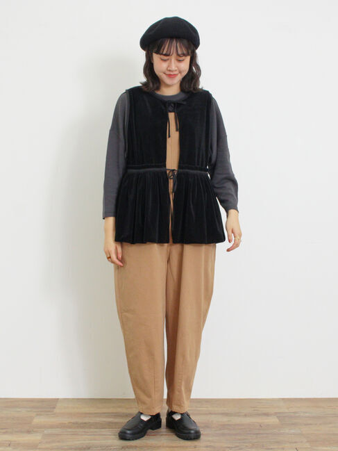 Samansa Mos2「透けベロア前後2WAYベスト」|ダウンベスト・ベスト|