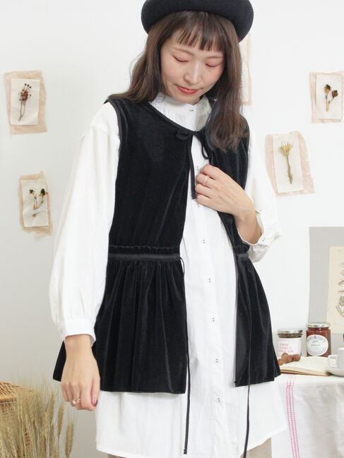 Samansa Mos2「透けベロア前後2WAYベスト」|ダウンベスト・ベスト|