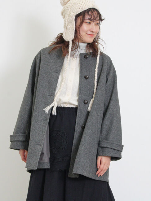 Samansa Mos2「ウーリーライクミドル丈クルーネックコート」|その他|