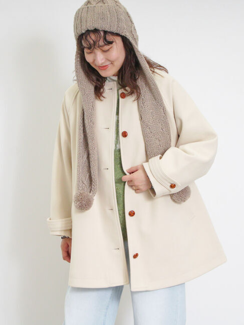 Samansa Mos2「ウーリーライクミドル丈クルーネックコート」|その他|