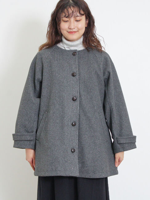Samansa Mos2「ウーリーライクミドル丈クルーネックコート」|その他|